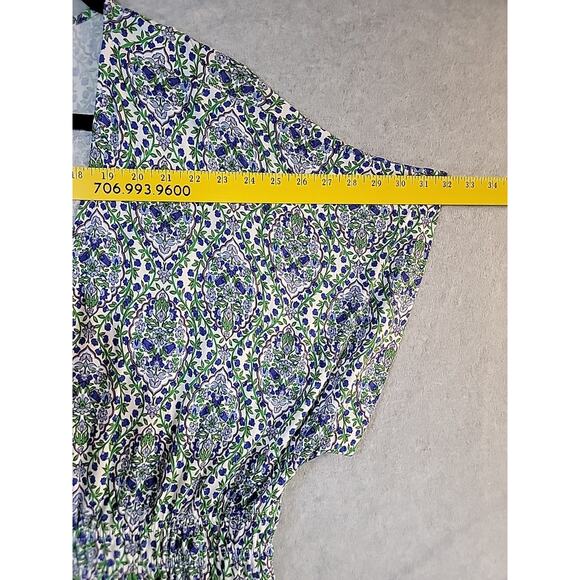 BODEN Jersey Maxi Dress Size US 16-18R Floral V Neck Smock Waist Pockets Stretch - Picture 8 of 15